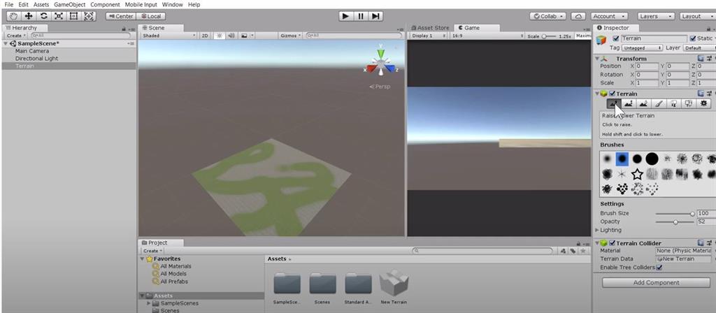 Create A Terrain, Add Trees And Grass In Unity